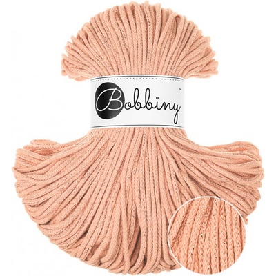Bobbiny šňůry junior 3 mm Broskev s lesklou nitkou (Unicolor Peach Fuzz)