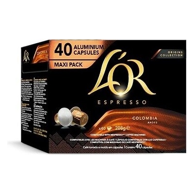 40 бр. кафе капсули L' OR Espresso Colombia съвместими с кафемашини NESPRESSO