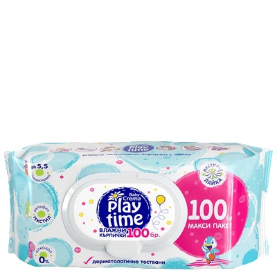 Baby Crema Мокри кърпички Baby Crema - Play Time, 100 броя (2013)