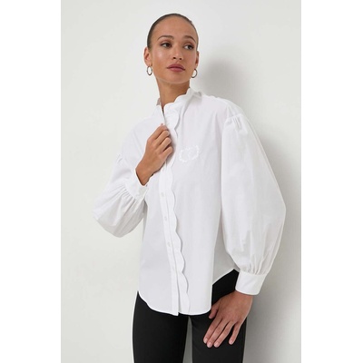TWINSET Памучна риза Twinset дамска в бяло със свободна кройка с права яка (241TP2080)