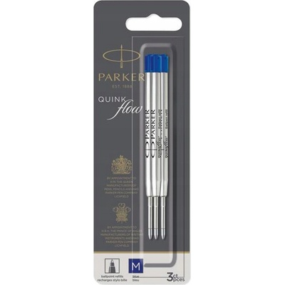 Parker 1502/0219152 Náplň QuinkFlow pre guľôčkové perá M modrá 3 ks