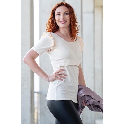 Krásná mamka Adaptivní tričko Paola creamy volánky