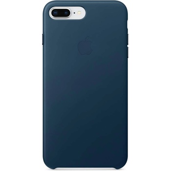 Apple iPhone Leather Case - оригинален кожен кейс (естествена кожа) за iPhone 8 Plus, iPhone 7 Plus (космическо синьо)