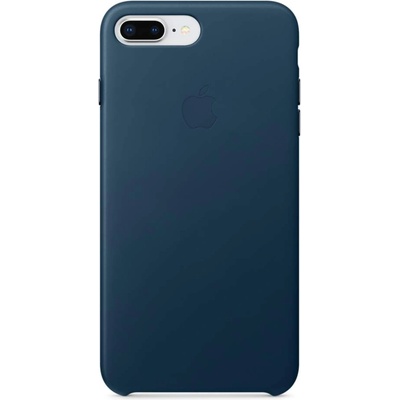 Apple iPhone Leather Case - оригинален кожен кейс (естествена кожа) за iPhone 8 Plus, iPhone 7 Plus (космическо синьо)