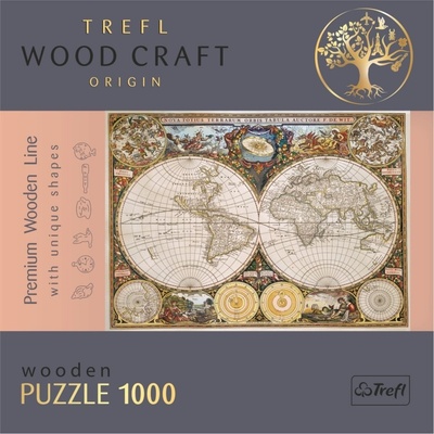 TREFL Wood Craft Origin Antická mapa světa 1000 dielov