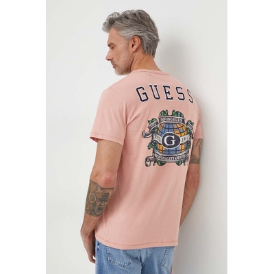 Guess Памучна тениска Guess в розово с апликация M4RI11 I3Z14 (M4RI11.I3Z14)