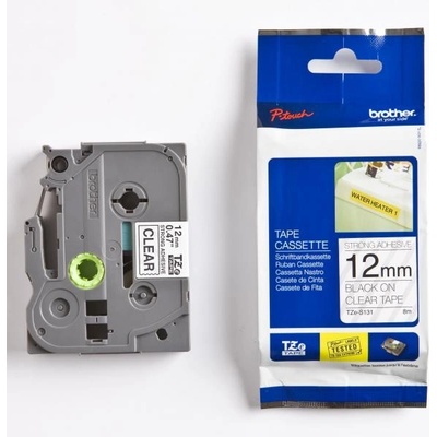 páska BROTHER TZS131 čierne písmo, transparentná páska extra lepivá ADHESIVE Tape (12mm) (TZES131)