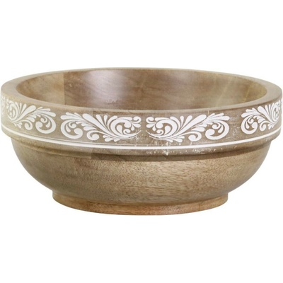 Chic Antique Dřevěná miska z mangového dřeva s řezbami Tours 20 x 9 cm 900 ml
