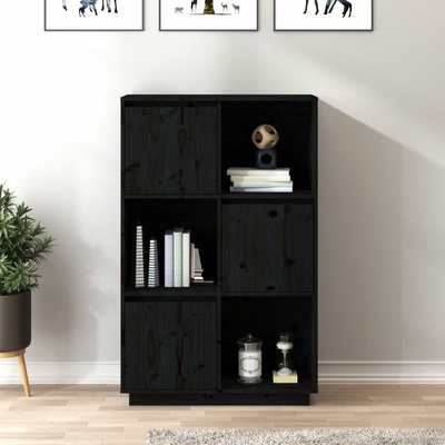vidaXL 11461.814368 Komoda černá 74 x 35 x 117 cm masivní borové dřevo