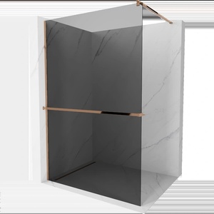 Mexen Kioto+ душ панел с рафт Walk-in 70 x 200 cm, графит, розово злато - 800-070-121-60-40 (800-070-121-60-40)