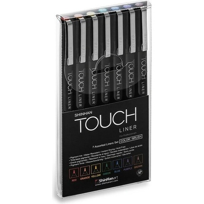 Technické linery TOUCH 7 ks barevné štětcové