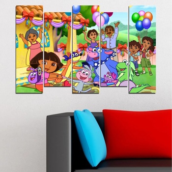 Vivid Home Картини пана Vivid Home от 5 части, Детски, Канава, 110x65 см, 3-та Форма №0680