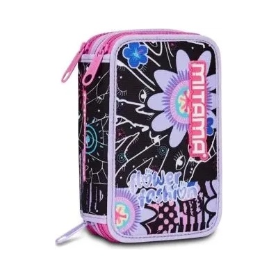 Mitama Flower Fashion ученически несесер с 3 ципа, ПЪЛЕН