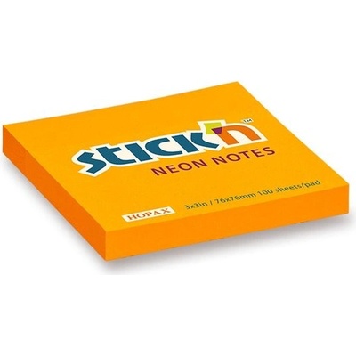 Stick’n by Hopax Samolepicí bloček Notes oranžový 76 × 76 mm, 100 listů