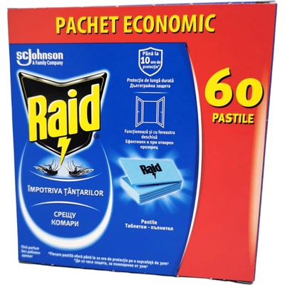 Raid таблетки срещу комари за електрически изпарител, 60 броя