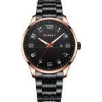Curren Мъжки часовник Curren Anion, Неръждаема стомана, Черен / Розово злато (CURREN-8411-BLACK-ROSEGOLD) Часовници