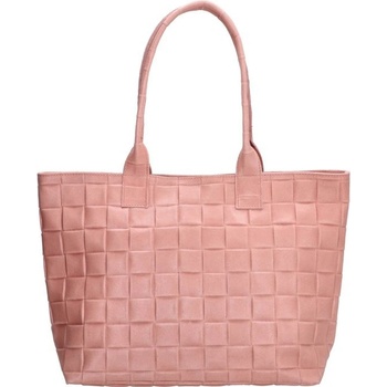 Ružová luxusná kožená shopper kabelka Royal