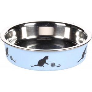 Duvoplus Flamingo Feeding and drinking bowl Dena Round Light blue Silver - иноксова купа за вода или храна - СВЕТЛО СИНЯ, размер Ø11, 5 см / 180 мл, Белгия - 1030963