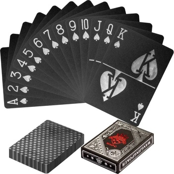 Tuin 60784 Poker karty plastové čierne / strieborné