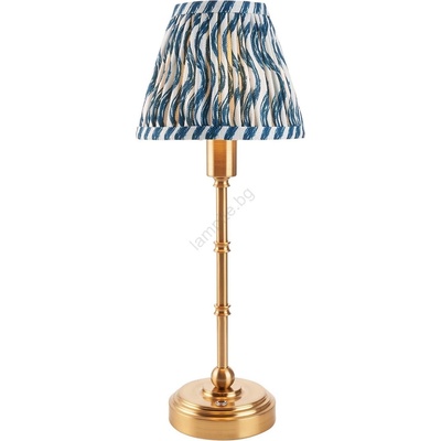 Endon Lighting 114796 - LED Димируема акумулаторна настолна лампа BURLEY LED/1, 5W/5V месинг/син (EN0010)