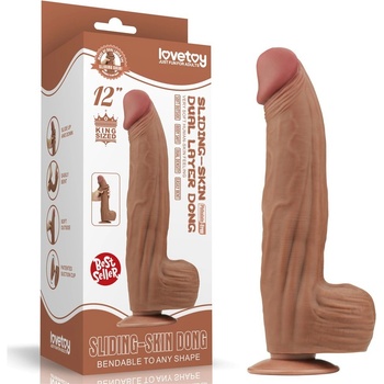 ostatní 12'' King Sized Sliding Skin Dual Layer Дилдо Кафяв