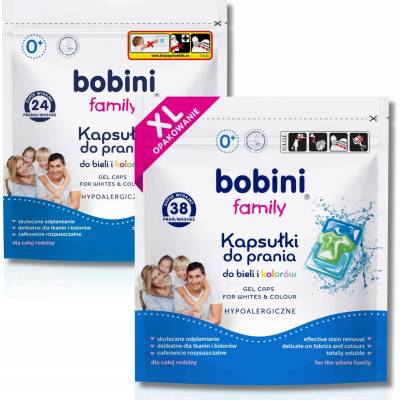 Bobini prací kapsle hypoalergenní univerzální s odstraňovačem skvrn 2 x 31 PD
