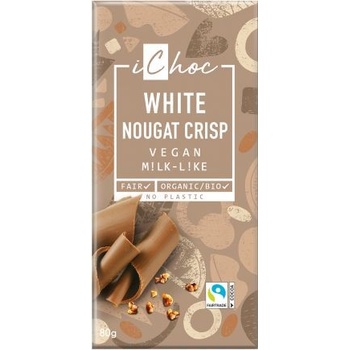 iChoc Vegan čokoláda BIO bílý nugát/oříšky 80 g