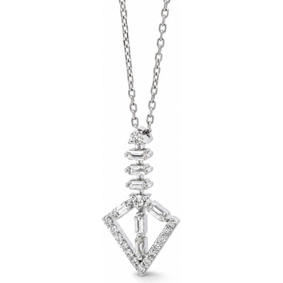 Lillian Vassago Originálny náhrdelník s diamantmi z bieleho zlata LLV47-DN002