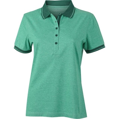 James & Nicholson JN 705 Dámske polo zelená melange zelená