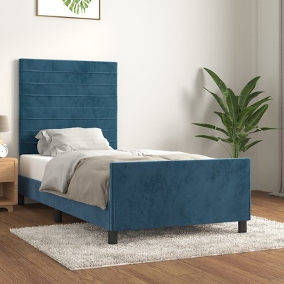 vidaXL 3125795 Rám postele s čelem samet / barva Tmavě moddrá