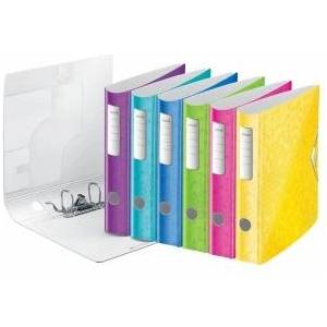 Leitz quality folder 180° Active WOW, pack of 5, A4, narrow, rounded spine, 6.5 cm wide, elastic band closure, light polyfoam, plastic folder, WOW series, assorted colors, 11070099 - 939006