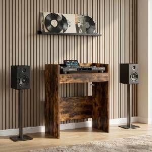vidaXL DJ маса Опушен дъб 102 x 45 x 102 см Инженерна дървесина (8006744)