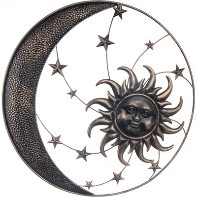 Nástěnná kovová dekorace Sun left, pr. 75 cm