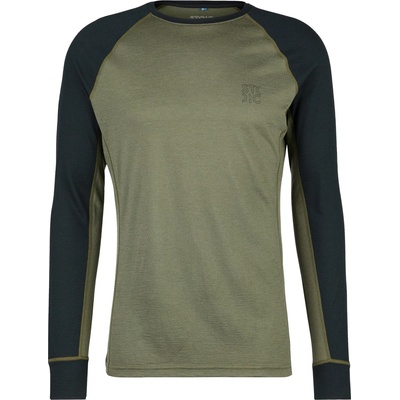 Stoic Мъжко мериносово термобельо Stoic Merino180 BengtSt. L/S Merino base layer - Black / Olive Green - размер 4XL (015-2080-1318)