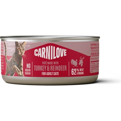 CARNILOVE Cat CAN Paté Made with Turkey & Reindeer 100 g