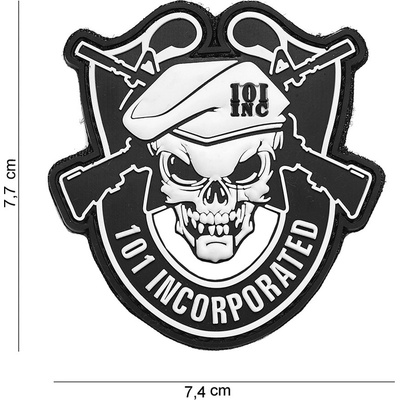 101 Inc. Company Nášivka na suchý zip 101 Incorporated (plast 3D) - black (101 INC)