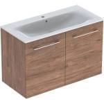 Geberit Комплект стенен шкаф с мивка Geberit Selnova, орех, 2 врати, 100 см (501.262.00.1)