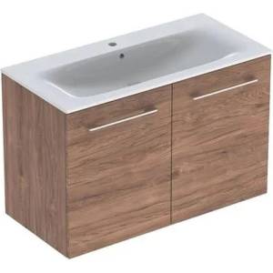 Geberit Комплект стенен шкаф с мивка Geberit Selnova, орех, 2 врати, 100 см (501.262.00.1)