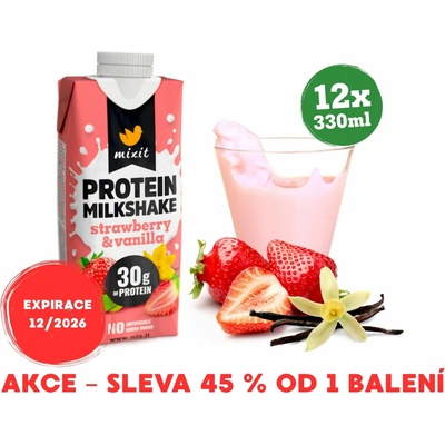 MIXIT Proteinový milkshake jahoda & vanilka 330 ml – Zboží Dáma