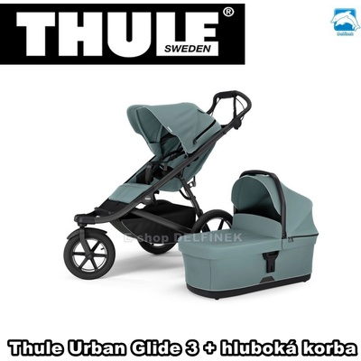 Thule Urban Glide 3 + korba 2024 Mid Blue/Mid Blue – Zbozi.Blesk.cz