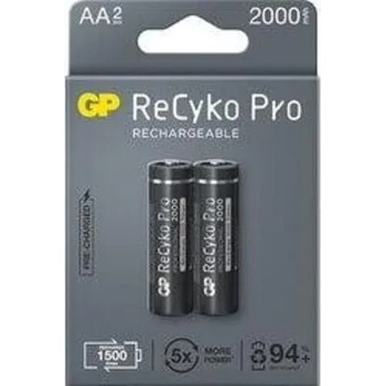 GP Batteries Акумулаторна Батерия GP R6 AA 2100mAh RECYKO + PRO 210AAHCB-EB2 NiMH /до 1500 цикъла/ 2 бр. в опаковка GP (GP-BR-210AAHCB-EB2)