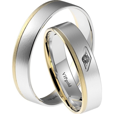 VIPgold Svadobné obrúčky 9707 bielo-žlté zlato