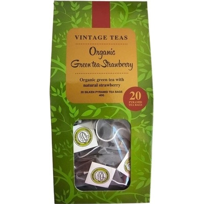 Vintage Teas BIO Zelený čaj s jahodou 20 pyramid 40 g
