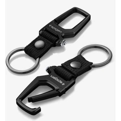 Přívěsek na klíče Spigen Carabiner With KeyRing 2 Pack, black (AHP08270)