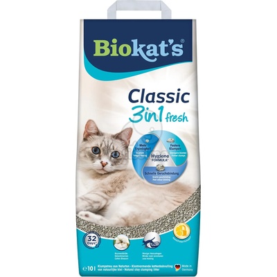 Biokat's Classic Fresh 3in1 Cotton Blossom постелка за котки 2 x 10 л
