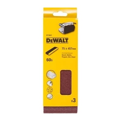 DeWALT DT3641 Víceúčelový brusný pás - 60G - 75 mm x 457 mm 3ks