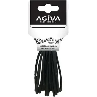AGIVA Ластик за коса Agiva Professional, 5 см, Черен, 12бр (bb2010)