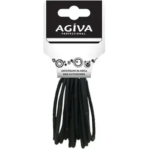 AGIVA Ластик за коса Agiva Professional, 5 см, Черен, 12бр (bb2010)