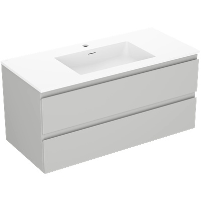 Mexen Orio шкафа за баня 100 см с мивка Otis, 2 чекмеджета, сив мат/бял мат - 91A10-10047-2-BFF62-W18M01 (91A10-10047-2-BFF62-W18M01)