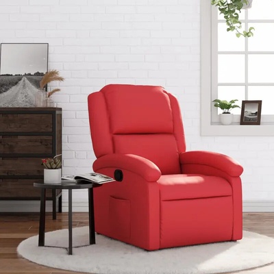 vidaXL 371780 Polohovací červené umělá kůže